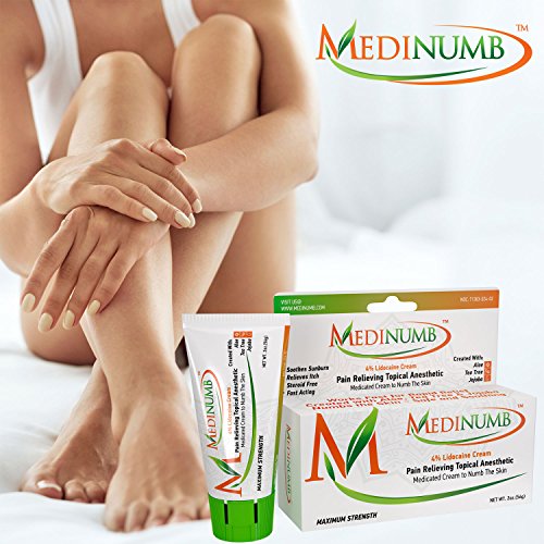 Medinumb Lidocaine Numbing Cream (2oz/56g) Topical Anesthetic - Waxing, Laser...