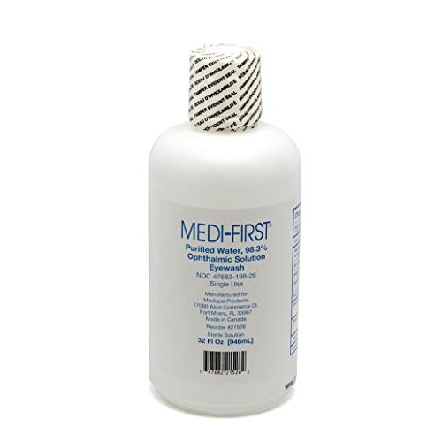Medi-First 21526 Medi Wash Eye Saline Bottle, 32-Ounce