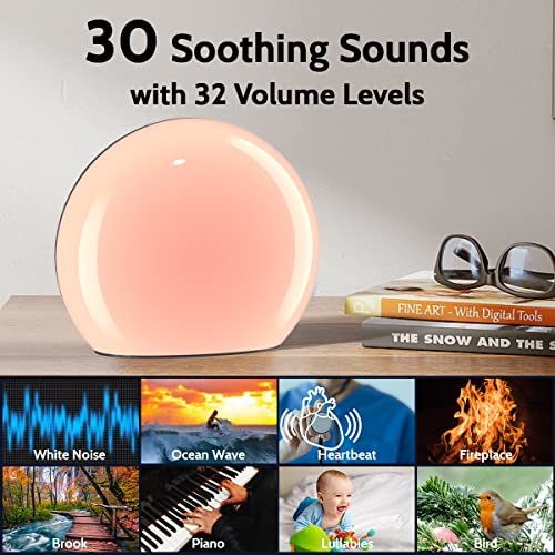 Meditation White Noise Sound Machine with 30 Soothing Sounds 12 Colors Night ...