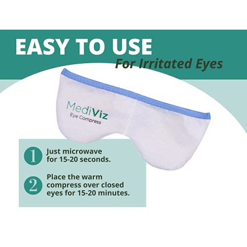 Mediviz Warm Compress Eye Mask - Moist Heat Compress for Irritated Eyes and E...