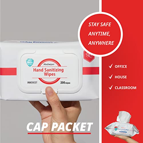 MEDIWIPER Hand Sanitizer Wipes (20ct) Hypoallergenic Hand Wipes (200CT 1PK)