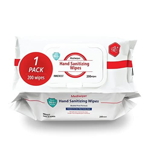 MEDIWIPER Hand Sanitizer Wipes (20ct) Hypoallergenic Hand Wipes (200CT 1PK)