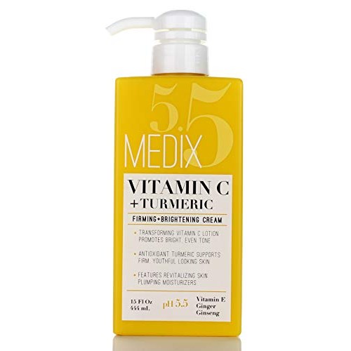 Medix 5.5 Vitamin C Lotion Cream w/Turmeric For Face & Body. Anti-Aging Firmi...