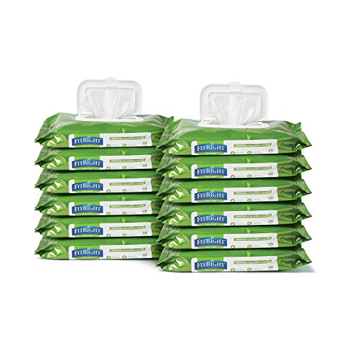 FitRight Aloe Personal Cleansing Cloth Wipes, Scented, 576 Count, 8 x 12 inch...