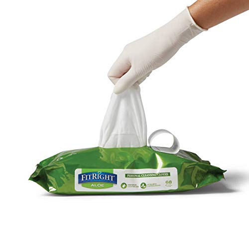 FitRight Aloe Personal Cleansing Cloth Wipes, Scented, 8 x 12 inch Adult Larg...