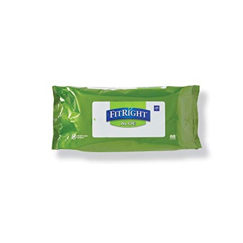 FitRight Aloe Personal Cleansing Cloth Wipes, Scented, 8 x 12 inch Adult Larg...
