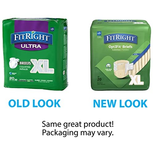 FitRight Ultra Adult Diapers, Disposable Incontinence Briefs with Tabs, Heavy...