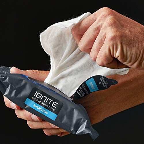 Ignite Mens Body Wipes, Shower Wipes With Bold Energizing Scent, 10 Wipes, Gr...