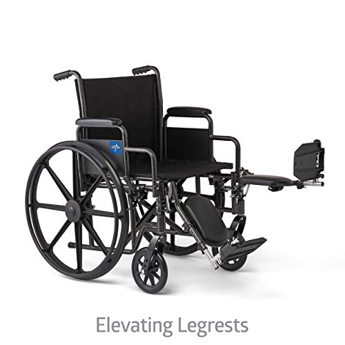 Medline Comfort Driven Wheelchair with Removable Desk Arms and Elevating Leg ...