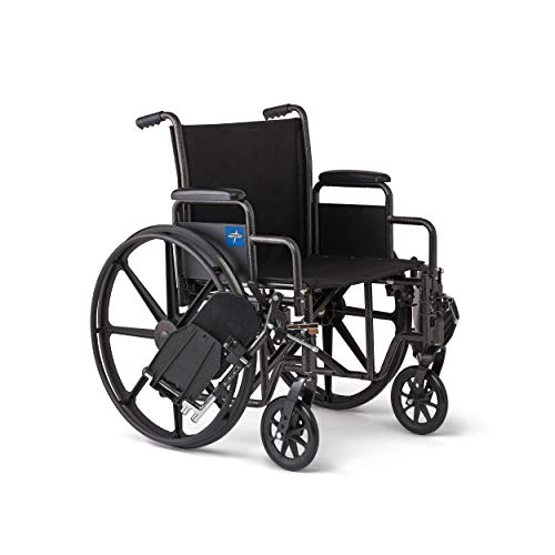 Medline Comfort Driven Wheelchair with Removable Desk Arms and Elevating Leg ...
