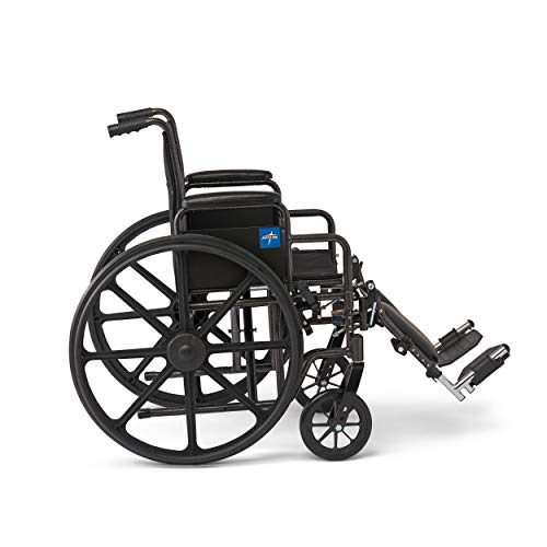 Medline Comfort Driven Wheelchair with Removable Desk Arms and Elevating Leg ...