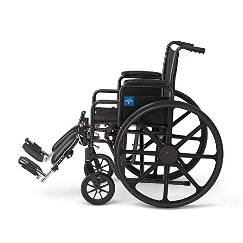 Medline Comfort Driven Wheelchair with Removable Desk Arms and Elevating Leg ...