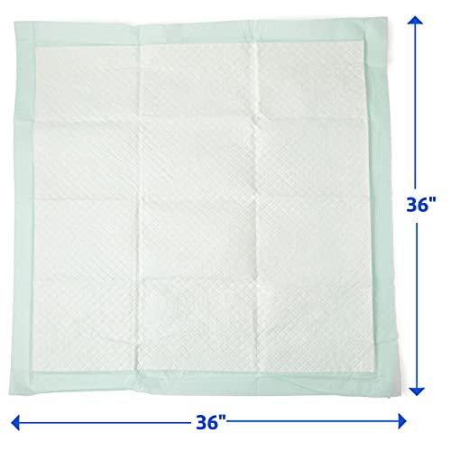 Medline Heavy Absorbency 36" x 36" Quilted Bed Pads, Large Disposable Underpa...