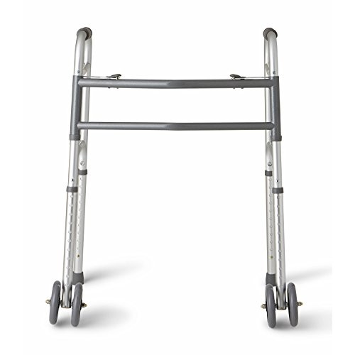 Medline Heavy Duty Bariatric Folding Walker with 5" Wheels with Durable Plast...
