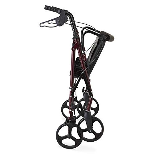 Medline Heavy Duty Rollator Walker with Seat, Bariatric Rolling Walker Suppor...