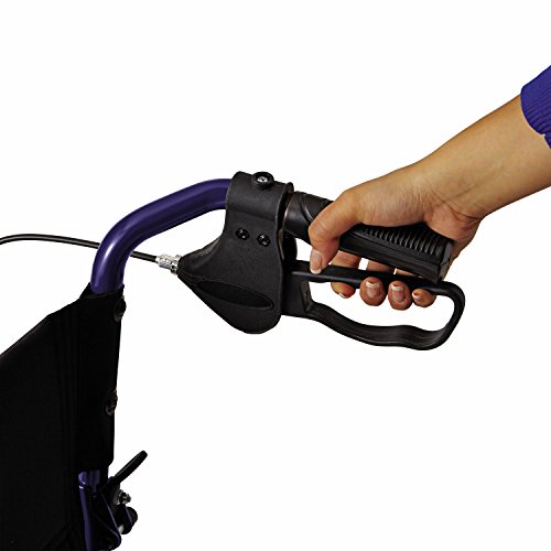 Medline Lightweight Transport Wheelchair with Handbrakes, Folding Transport C...