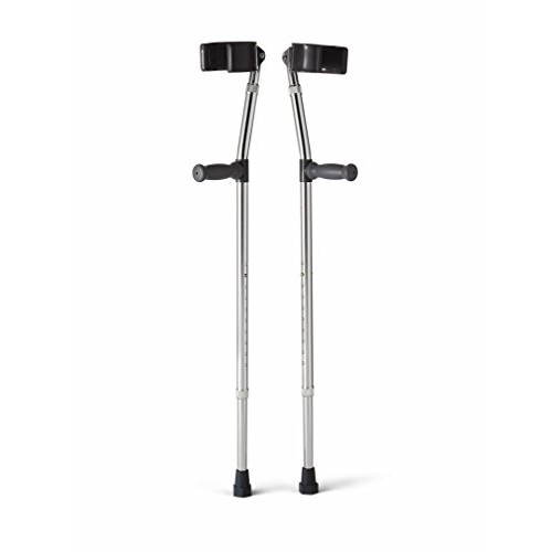 Medline MDS805161 Aluminum Forearm Crutches, Adult,  Pack of 2