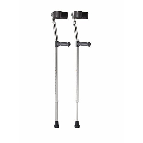 Medline MDS805161 Aluminum Forearm Crutches, Adult,  Pack of 2