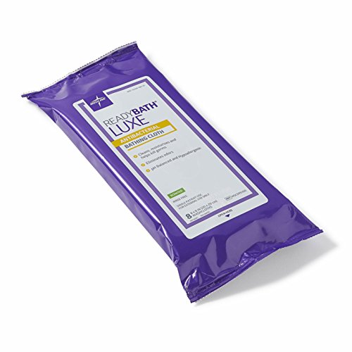 Medline ReadyBath LUXE Antibacterial Body Cleansing Cloth Wipes, Scented, Ext...