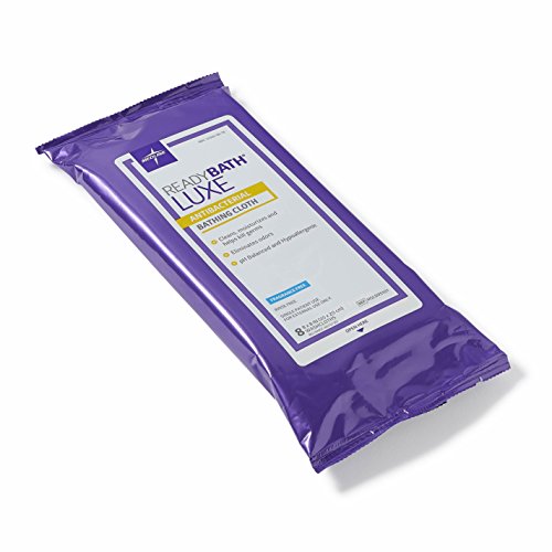 Medline ReadyBath LUXE Antibacterial Body Cleansing Cloths Wipes, Fragrance F...