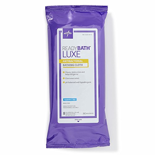 Medline ReadyBath LUXE Antibacterial Body Cleansing Cloths Wipes, Fragrance F...