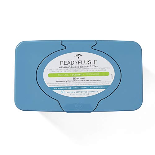 Medline ReadyFlush Large Adult-Sized 8x12 Personal Cleansing Cloths - Tub of ...