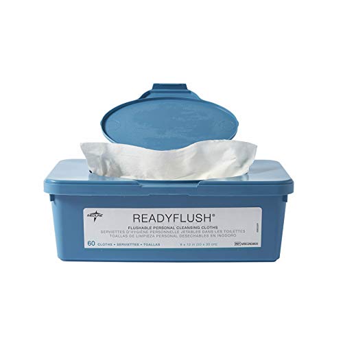 Medline ReadyFlush Large Adult-Sized 8x12 Personal Cleansing Cloths - Tub of ...