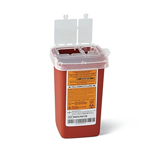 Medline Sharps Container Biohazard Needle Disposal Container - 1 Quart (32 ou...