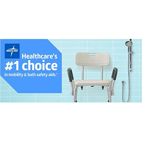Medline Shower Chair Bath Seat with Padded Armrests and Back, Great for Batht...