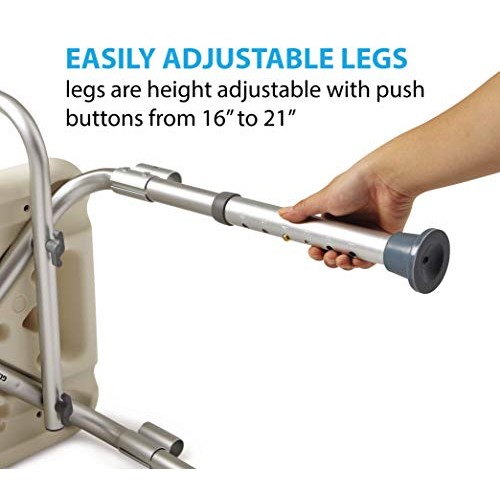 Medline Shower Chair Bath Seat with Padded Armrests and Back, Great for Batht...