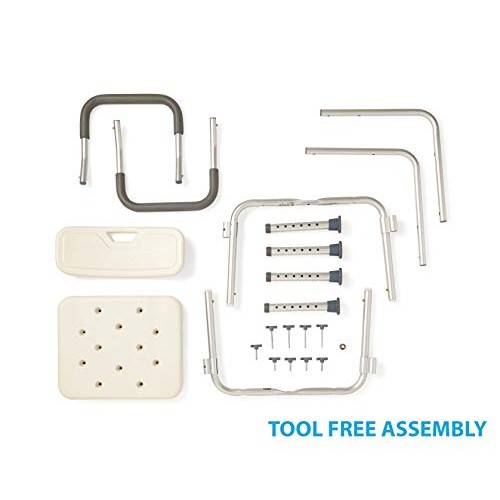 Medline Shower Chair Bath Seat with Padded Armrests and Back, Great for Batht...