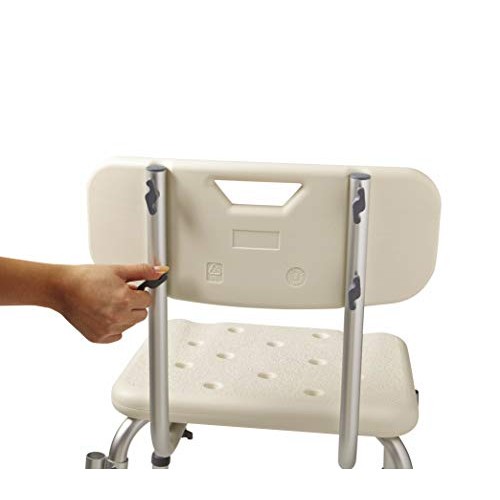 Medline Shower Chair Bath Seat with Padded Armrests and Back, Great for Batht...