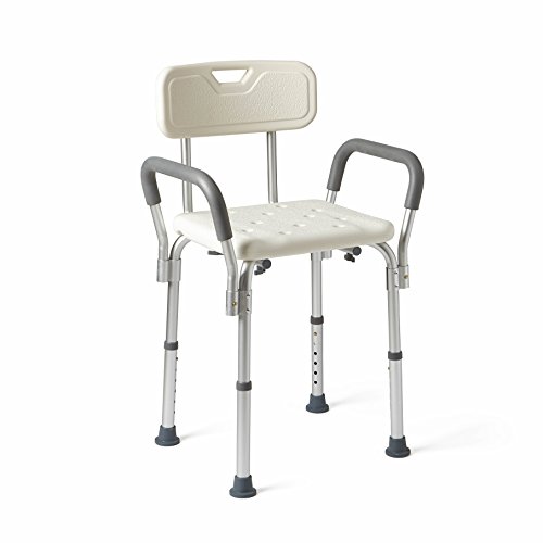 Medline Shower Chair Bath Seat with Padded Armrests and Back, Great for Batht...