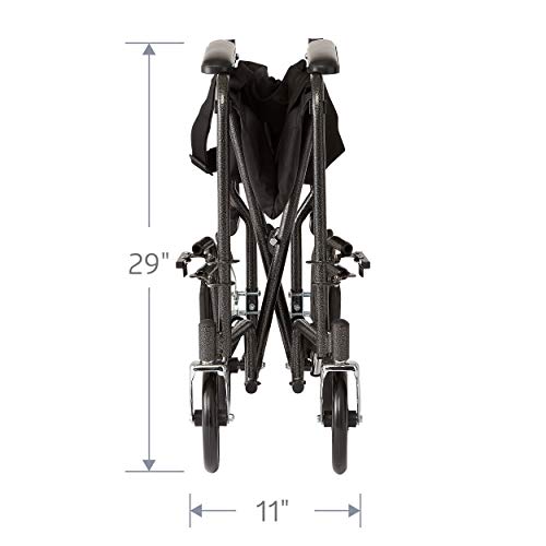 Medline Steel Transport Wheelchair, Folding Transport Chair with 8-Inch Wheel...