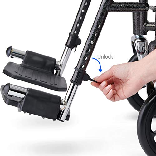 Medline Steel Transport Wheelchair, Folding Transport Chair with 8-Inch Wheel...