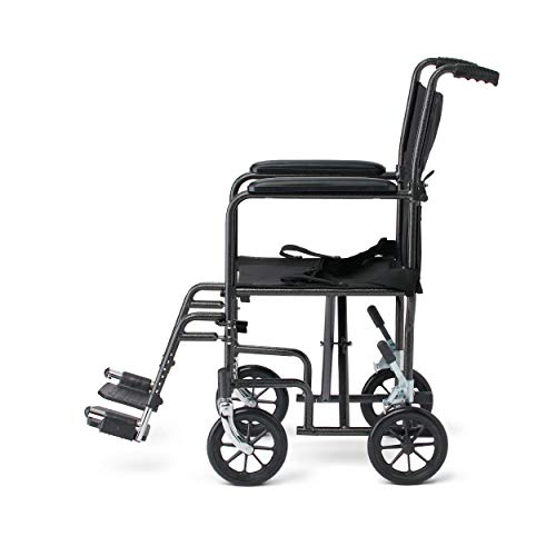 Medline Steel Transport Wheelchair, Folding Transport Chair with 8-Inch Wheel...