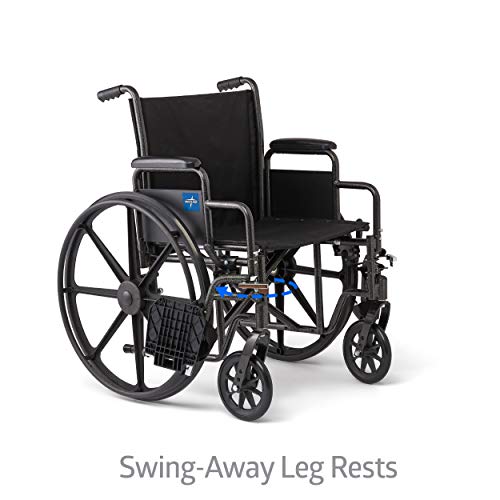 Medline Strong and Sturdy Wheelchair with Desk-Length Arms and Swing-Away Leg...