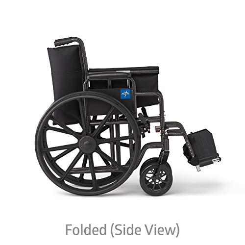 Medline Strong and Sturdy Wheelchair with Desk-Length Arms and Swing-Away Leg...