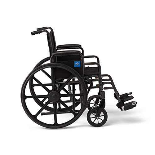 Medline Strong and Sturdy Wheelchair with Desk-Length Arms and Swing-Away Leg...