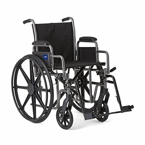 Medline Strong and Sturdy Wheelchair with Desk-Length Arms and Swing-Away Leg...