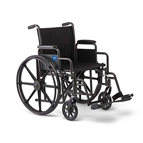 Medline Strong and Sturdy Wheelchair with Desk-Length Arms and Swing-Away Leg...