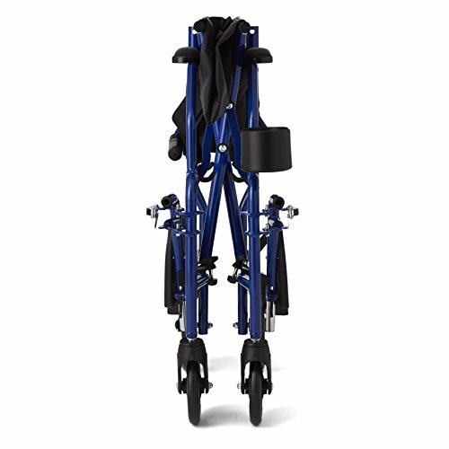 Medline Ultralight Transport Wheelchair with 19” Wide Seat, Folding Transport...