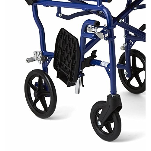 Medline Ultralight Transport Wheelchair with 19” Wide Seat, Folding Transport...