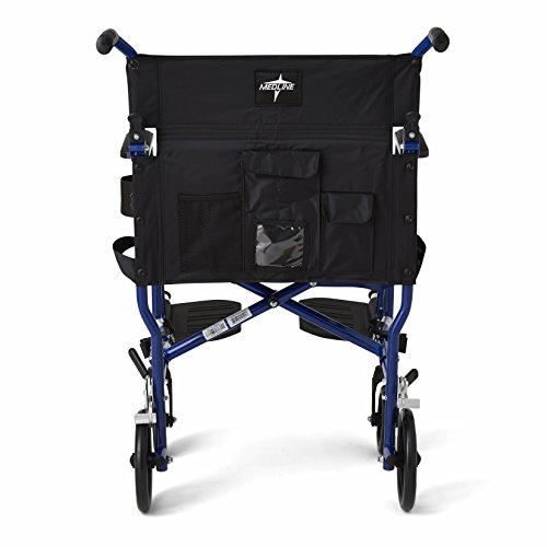 Medline Ultralight Transport Wheelchair with 19” Wide Seat, Folding Transport...
