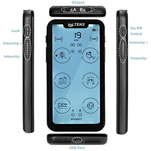 MedTens Tens Unit EMS Muscle Stimulator Touchscreen Rechargeable Tens Machine...