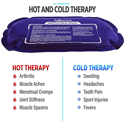 Medvice 2 Reusable Hot and Cold Ice Packs for Injuries, Joint Pain, Muscle So...