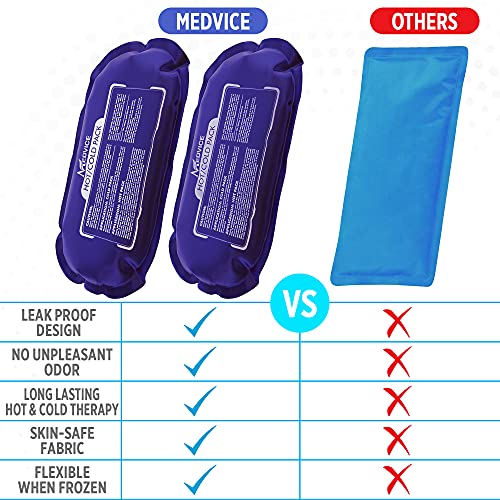 Medvice 2 Reusable Hot and Cold Ice Packs for Injuries, Joint Pain, Muscle So...