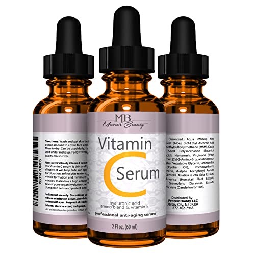 DOUBLE SIZED (2 oz) PURE VITAMIN C SERUM FOR FACE 20% With Hyaluronic Acid - ...