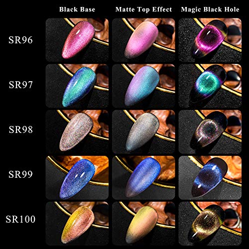 MEET ACROSS 9D Cat Eye Gel Nail Polish Set Soak Off UV LED Light Starry Sky E...