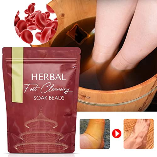 Herbal Foot Cleansing Soak Beads, Lymphatic Drainage Ginger Foot Bath, Leg Sl...